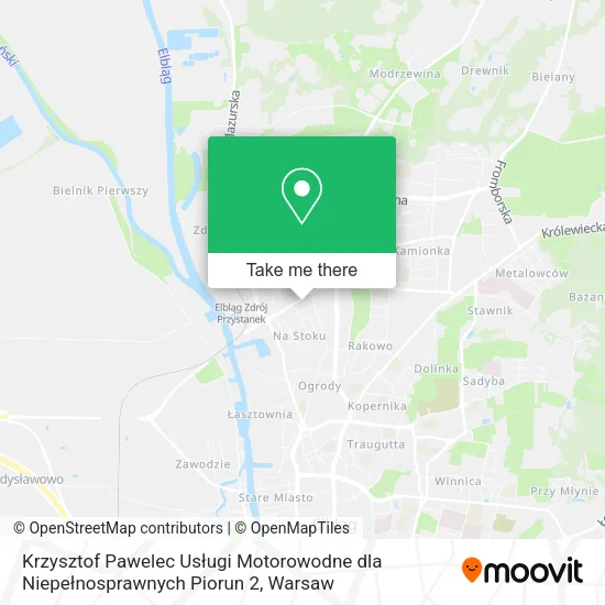 Krzysztof Pawelec Usługi Motorowodne dla Niepełnosprawnych Piorun 2 map