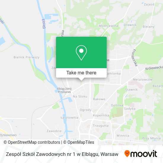 Zespół Szkół Zawodowych nr 1 w Elblągu map