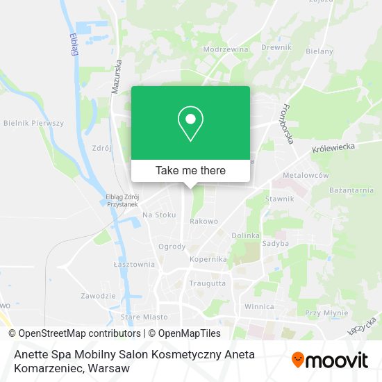 Карта Anette Spa Mobilny Salon Kosmetyczny Aneta Komarzeniec