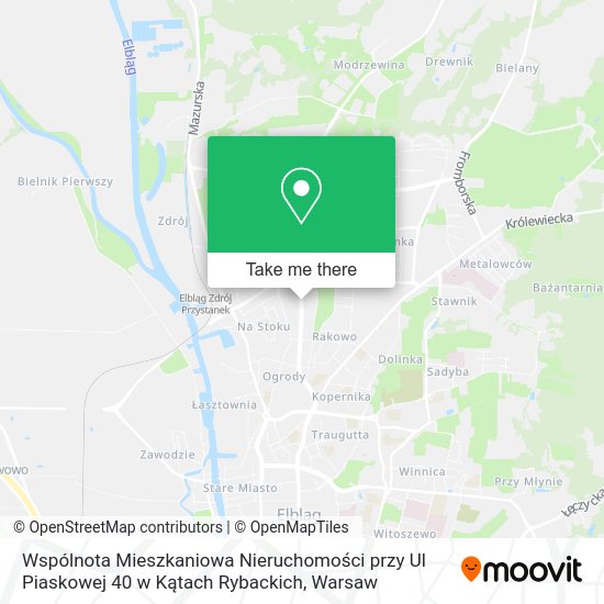 Wspólnota Mieszkaniowa Nieruchomości przy Ul Piaskowej 40 w Kątach Rybackich map