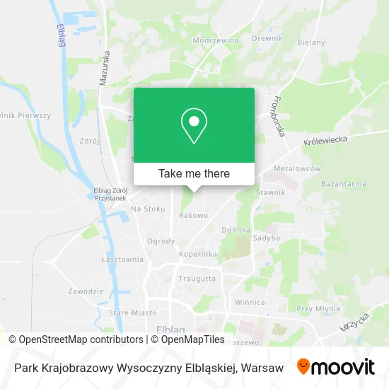 Карта Park Krajobrazowy Wysoczyzny Elbląskiej