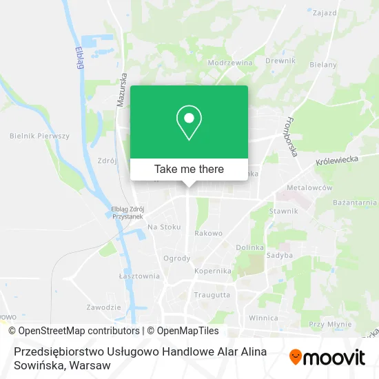 Карта Przedsiębiorstwo Usługowo Handlowe Alar Alina Sowińska