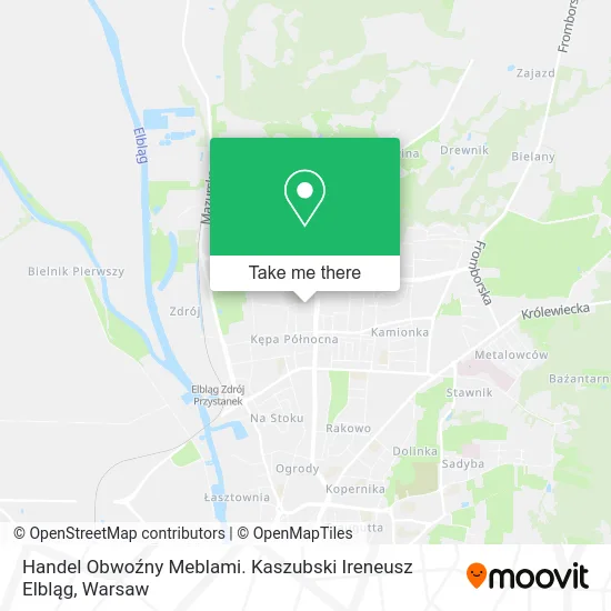 Handel Obwoźny Meblami. Kaszubski Ireneusz Elbląg map