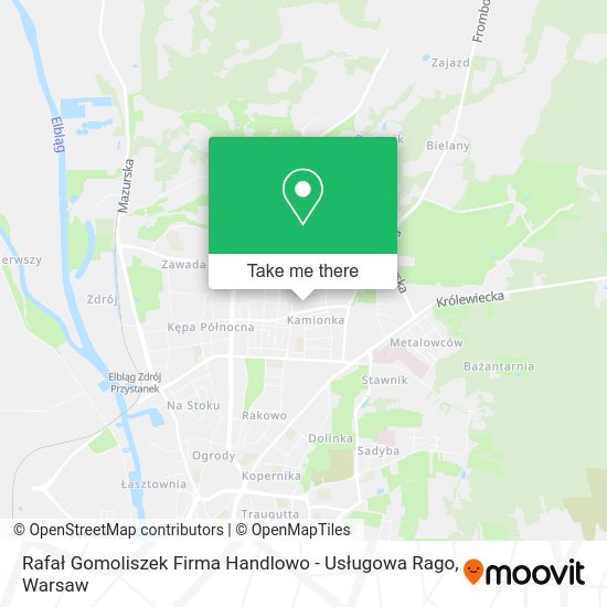 Rafał Gomoliszek Firma Handlowo - Usługowa Rago map