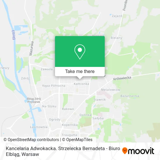 Карта Kancelaria Adwokacka. Strzelecka Bernadeta - Biuro Elbląg