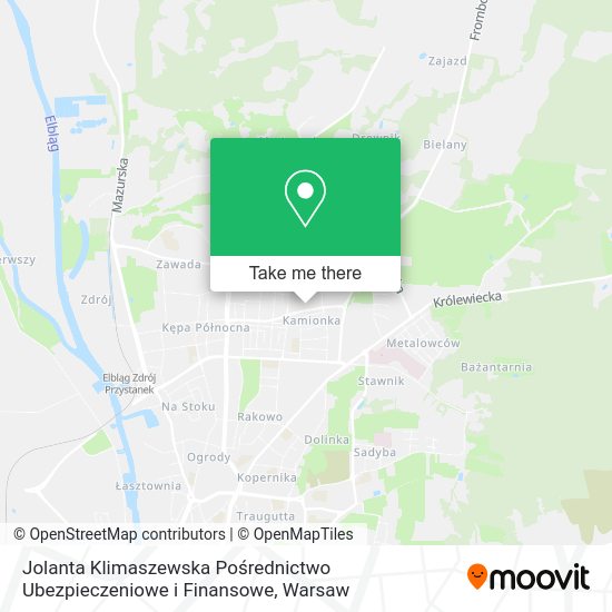 Jolanta Klimaszewska Pośrednictwo Ubezpieczeniowe i Finansowe map