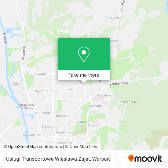 Uslugi Transportowe Wieslawa Zajet map