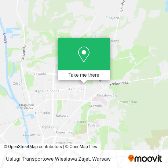 Uslugi Transportowe Wieslawa Zajet map