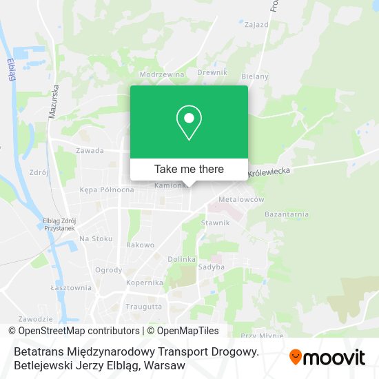 Betatrans Międzynarodowy Transport Drogowy. Betlejewski Jerzy Elbląg map