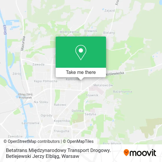 Betatrans Międzynarodowy Transport Drogowy. Betlejewski Jerzy Elbląg map