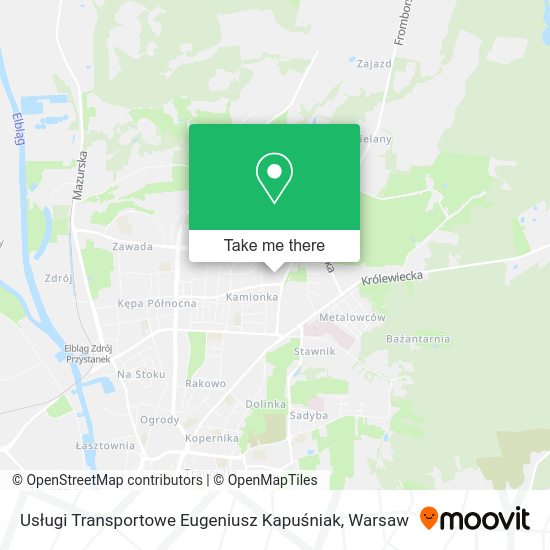 Карта Usługi Transportowe Eugeniusz Kapuśniak