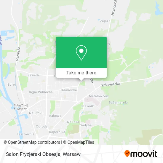 Salon Fryzjerski Obsesja map