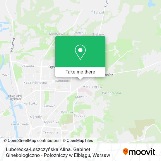 Luberecka-Leszczyńska Alina. Gabinet Ginekologiczno - Położniczy w Elblągu map