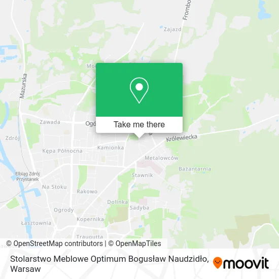 Stolarstwo Meblowe Optimum Bogusław Naudzidło map