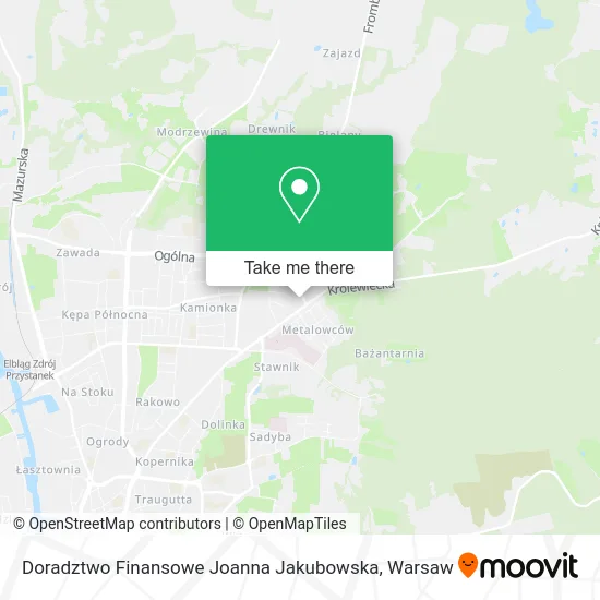 Карта Doradztwo Finansowe Joanna Jakubowska