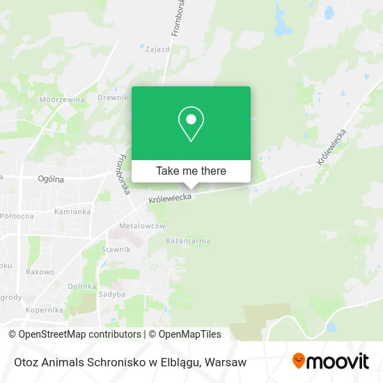 Карта Otoz Animals Schronisko w Elblągu