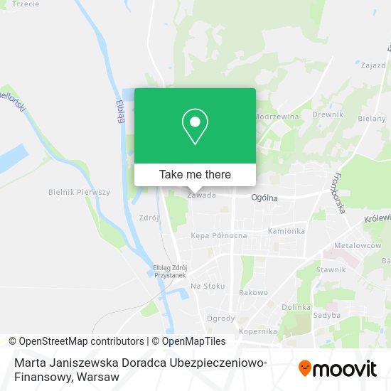 Marta Janiszewska Doradca Ubezpieczeniowo-Finansowy map