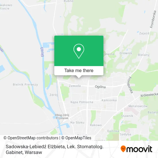 Карта Sadowska-Lebiedź Elżbieta, Lek. Stomatolog. Gabinet