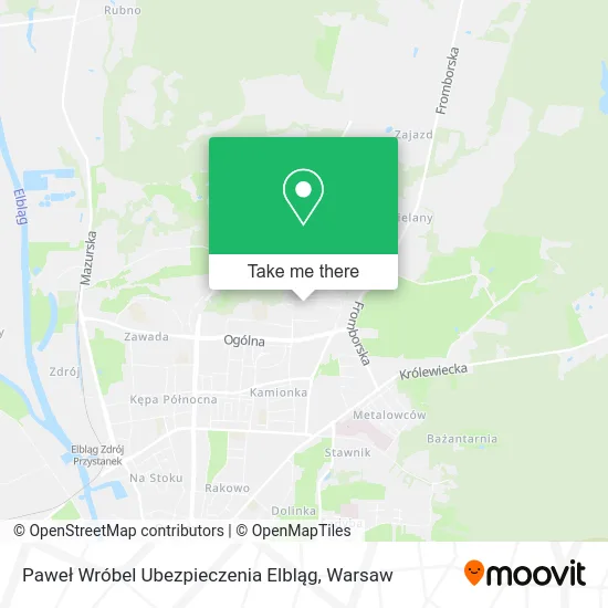 Paweł Wróbel Ubezpieczenia Elbląg map
