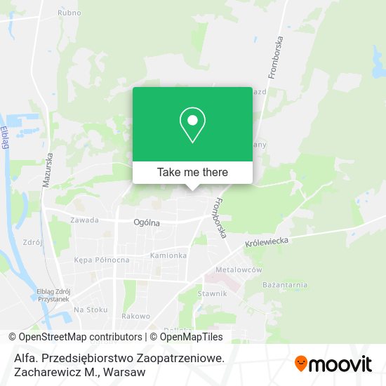 Alfa. Przedsiębiorstwo Zaopatrzeniowe. Zacharewicz M. map