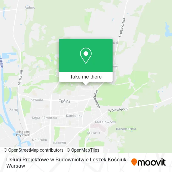 Usługi Projektowe w Budownictwie Leszek Kościuk map