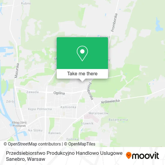 Карта Przedsiebiorstwo Produkcyjno Handlowo Uslugowe Sanebro