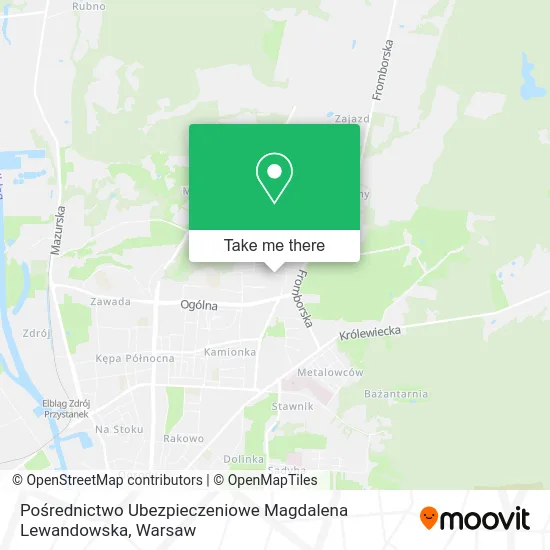 Pośrednictwo Ubezpieczeniowe Magdalena Lewandowska map