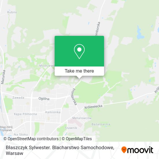 Карта Błaszczyk Sylwester. Blacharstwo Samochodowe