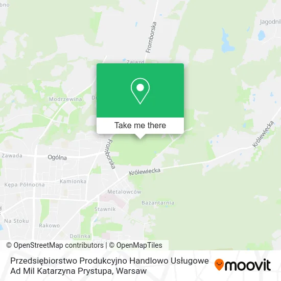 Przedsiębiorstwo Produkcyjno Handlowo Usługowe Ad Mil Katarzyna Prystupa map