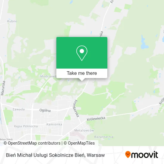 Bień Michał Usługi Sokolnicze Bień map