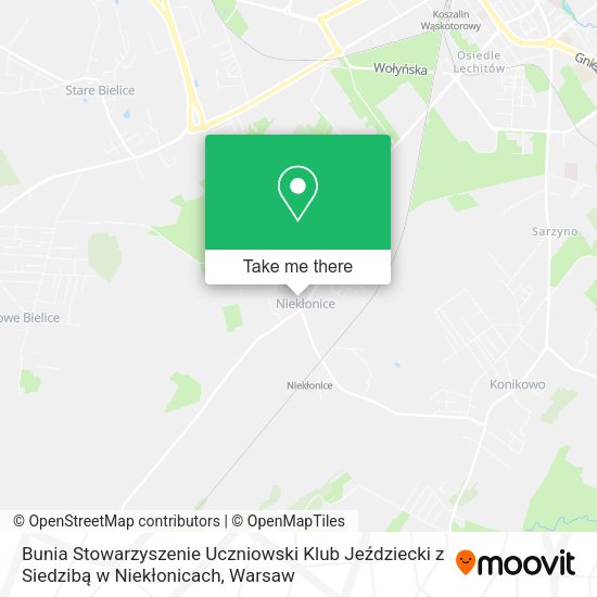 Bunia Stowarzyszenie Uczniowski Klub Jeździecki z Siedzibą w Niekłonicach map