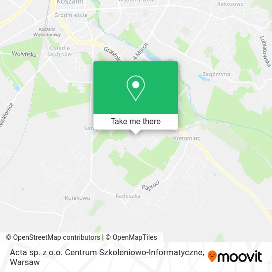 Карта Acta sp. z o.o. Centrum Szkoleniowo-Informatyczne