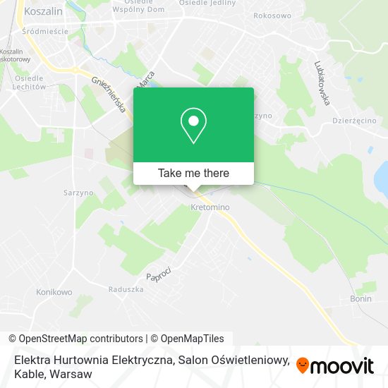 Карта Elektra Hurtownia Elektryczna, Salon Oświetleniowy, Kable