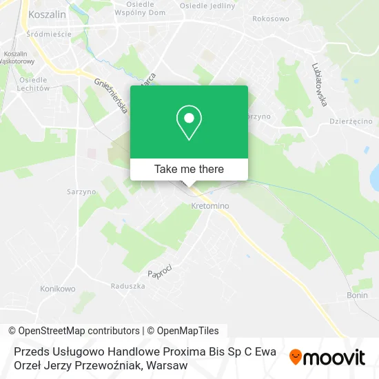 Przeds Usługowo Handlowe Proxima Bis Sp C Ewa Orzeł Jerzy Przewoźniak map