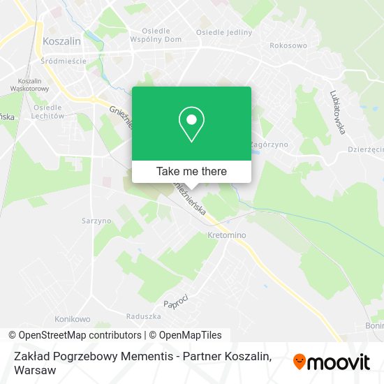 Zakład Pogrzebowy Mementis - Partner Koszalin map