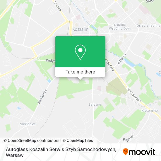 Карта Autoglass Koszalin Serwis Szyb Samochodowych