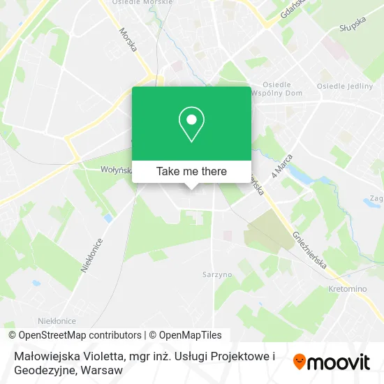 Карта Małowiejska Violetta, mgr inż. Usługi Projektowe i Geodezyjne