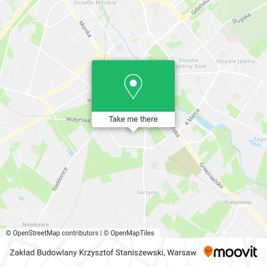Карта Zakład Budowlany Krzysztof Staniszewski