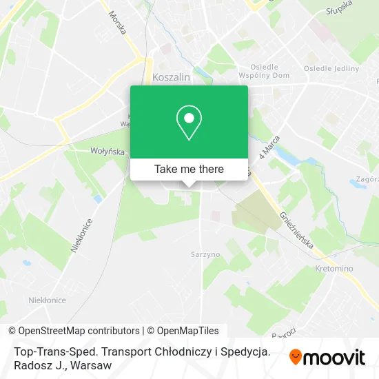 Карта Top-Trans-Sped. Transport Chłodniczy i Spedycja. Radosz J.