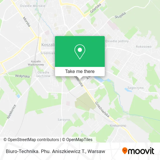 Карта Biuro-Technika. Phu. Aniszkiewicz T.