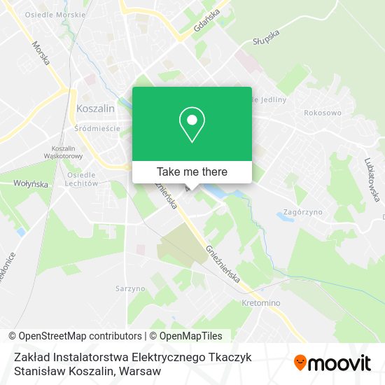 Zakład Instalatorstwa Elektrycznego Tkaczyk Stanisław Koszalin map