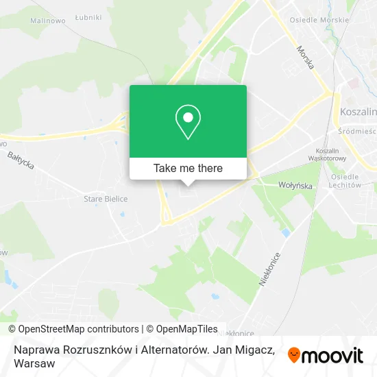 Карта Naprawa Rozrusznków i Alternatorów. Jan Migacz