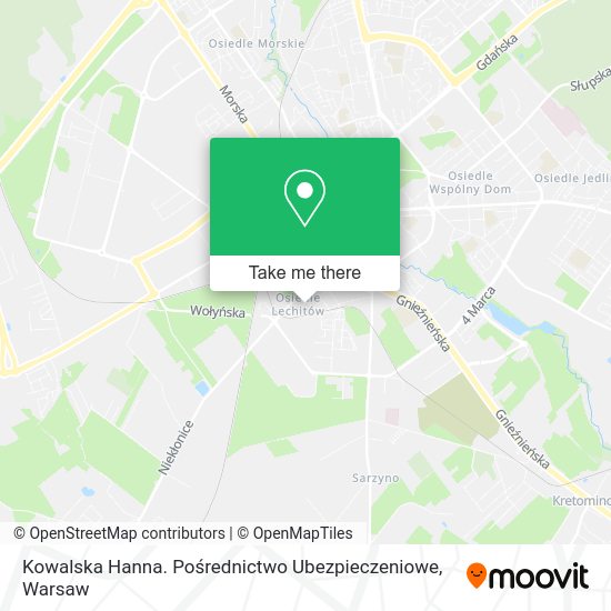 Kowalska Hanna. Pośrednictwo Ubezpieczeniowe map