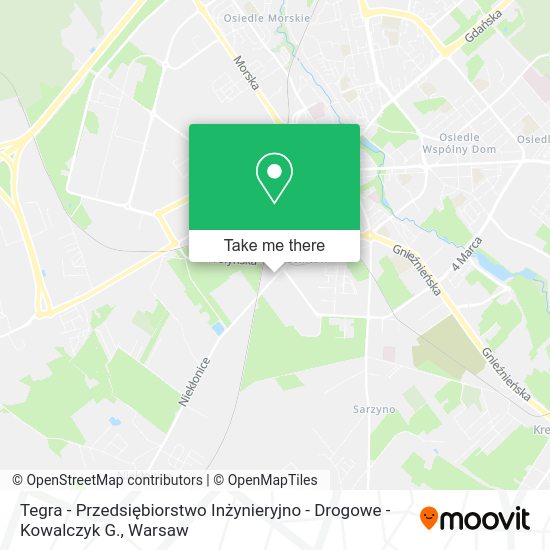 Tegra - Przedsiębiorstwo Inżynieryjno - Drogowe - Kowalczyk G. map