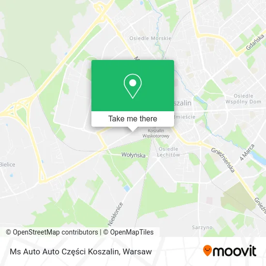 Карта Ms Auto Auto Części Koszalin