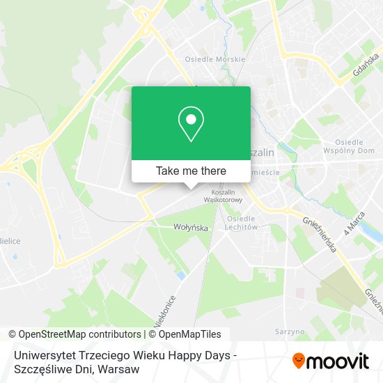 Uniwersytet Trzeciego Wieku Happy Days - Szczęśliwe Dni map