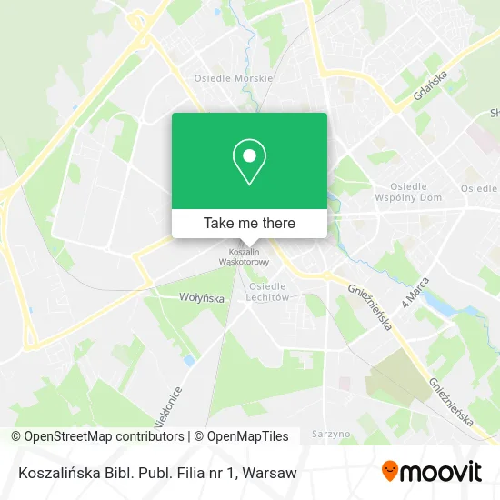 Карта Koszalińska Bibl. Publ. Filia nr 1