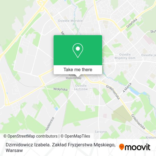 Dzimidowicz Izabela. Zakład Fryzjerstwa Męskiego map