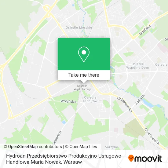 Карта Hydroan Przedsiębiorstwo-Produkcyjno-Usługowo Handlowe Maria Nowak