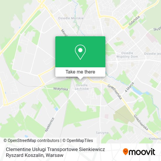 Clementine Usługi Transportowe Sienkiewicz Ryszard Koszalin map